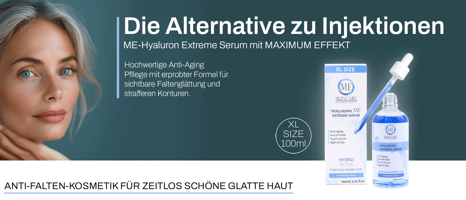 Die Alternative zu Injektionen, Hyaluron Extreme Serum mit Maximum Effekt. Ein Serum fpr Hochwertige Anti Aging Pflege mit erprobter formel